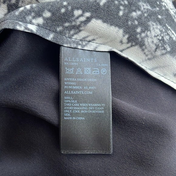 Allsaints ladies Riviera shade silk dress size US 6 - Picture 8 of 8